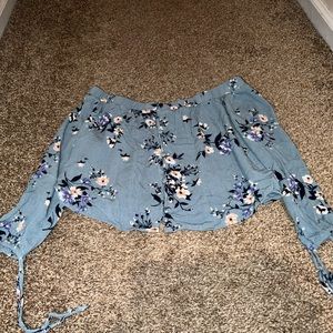 Kendall&kylie, off the shoulder floral, cropped blouse
